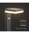 5,5W LED Solar Lygtepæl - PIR Sensor, IP54