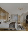 45W LED pendel, Ø60cm, børstet guld - 5500lm, 3000K, designer hængelampe, IP20