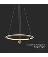 45W LED pendel, Ø60cm, børstet guld - 5500lm, 3000K, designer hængelampe, IP20