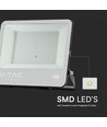 200W projektør - IP65, Sort, arbejdslampe, Samsung LED chip, 1m ledning, 6500K, grå matteret glas