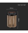 2.4W Havelygte - LED, Solar, 3000K, Sort+Hampegreb med Træhåndtag