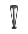 2W Solar Havenlampe - 150x150x635mm, 3000K, sort, hus