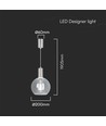 5W LED Pendel Lys - 3000K, Klart Glas