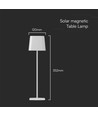 5W LED magnetisk solcelle bordlampe - Touch dæmpbar, CCT, IP65, hvid, transportabel, genopladelig