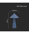 3W bordlampe - LED, genopladelig, touch dæmpbar, 3i1, blå, hus