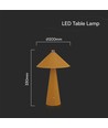 3W bordlampe - LED, genopladelig, berøringsdæmpbar, 3i1, gul, hus