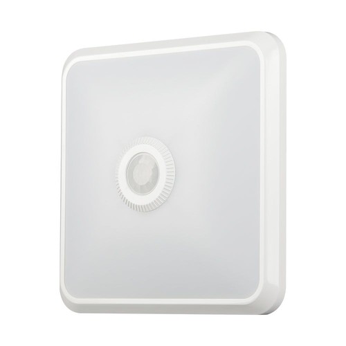 12W LED Dome - Lys med PIR Sensor, Samsung Chip, 3i1, Firekantet, Hvidt Hus
