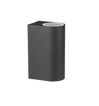 2-vejs væglampe GU10 - rund, sort, aluminium, IP44