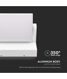 17W LED Væglampe, justerbar vinkel - 3000K, Hvidt Hus, IP65