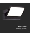 17W LED væglampe - IP65, sort, aluminium