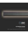 141cm Antracit 23W lineær LED væglampe, RA90 - IP65, 2875lm, 3000K