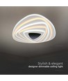 120W LED Smart Dekorativ Loftlampe - 51x50x7cm, 3i1 Dæmpbar+Fjernbetjening