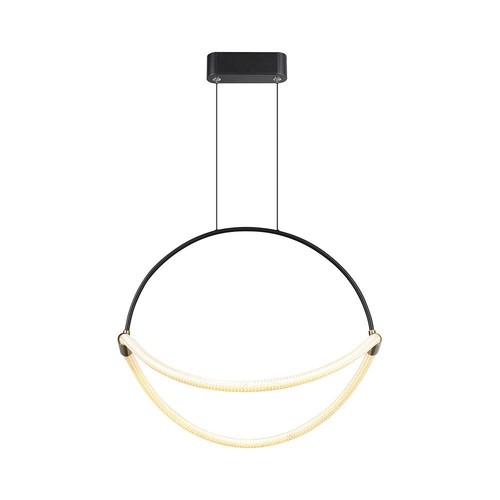 16W LED Hængelampe - Pendel, 500mm, 4000K, Sort hus