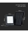 10W Solpanel Projektør - 4000K, Med Fjernbetjening, IP65.