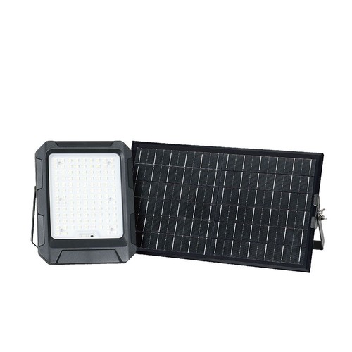 15W Solcellepanel med projektør - 4000K, med fjernbetjening, IP65