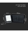 15W Solcellepanel med projektør - 4000K, med fjernbetjening, IP65
