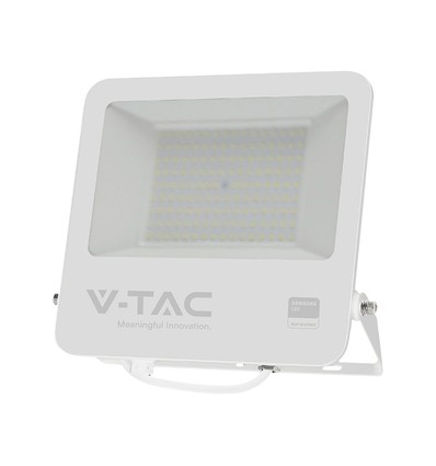 100W projektør - Samsung-chip, 1m kabel, 6500K, hvid krop, grå matteret glas, arbejdslampe