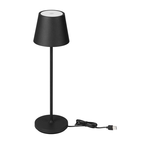 1.5W LED Bordlampe - Berørings-Dæmpbar, 3000K, IP54, Sand Sort, Hus