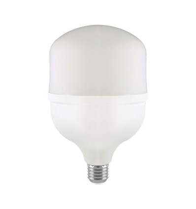 50W LED T140 pære - 5400lm, E27 med E40 adapter, 105 lm/W, 160 grader, hvid plast