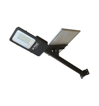 50W Hybrid LED gadelampe med solcelle - 4000lm, IP65, 4000K, 50.000mAh batteri