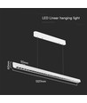 36W LED lysskinne til ophæng - 3-i-1 CCT, Samsung LED, 120cm, sort/hvid, inkl. wireophæng