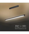36W LED lineært pendelarmatur - CCT, sort, 2880lm, inkl. wireophæng