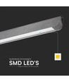 36W LED Lineært Hængependel Lys - Samsung-Diff. Pladetype 3i1 Mat Grå