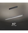 36W LED lineært pendel armatur, 3IN1 CCT - 2880lm, mat grå, Samsung LED, inkl. wireophæng