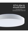 V-Tac Rund 40W LED loftslampe, CCT - 3 lyskulører og dæmpning via fjernbetjening, Ø40cm