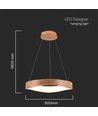 LED designer hængelampe - 3000K, træmaling+hvid hus