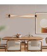 LED designer hængelampe - 3000K, træ+sort hus