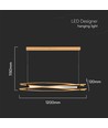 LED designer hængelampe - 3000K, træ+sort hus