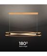 LED designer hængelampe - 3000K, træ+sort hus