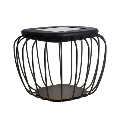 Solcelle LED designer bordelampe - metal+sort hus, 6000K+3000K