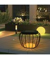 Solcelle LED designer bordelampe - metal+sort hus, 6000K+3000K