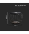 Solcelle LED designer bordelampe - metal+sort hus, 6000K+3000K