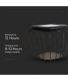 Solcelle LED designer bordelampe - metal+sort hus, 6000K+3000K