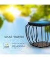 Solcelle LED designer bordelampe - metal+sort hus, 6000K+3000K
