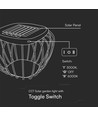 Solcelle LED designer bordelampe - metal+sort hus, 6000K+3000K