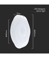 40W LED Designer Dome loftslampe - 4000lm, 3-i-1 CCT, dæmpbar, inkl. fjernbetjening, blomstermønster