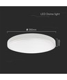 18W LED KUPPEL LYS - Samsung CHIP, 4000K, rund, hvid ramme, IP44