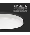 18W LED KUPPEL LYS - Samsung CHIP, 4000K, rund, hvid ramme, IP44