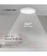 24W kuppelampe - LED, Samsungchip, 4000K, rund, hvid ramme, IP44