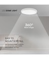 36W LED loftslampe - Ø35cm, Samsung LED chip, IP44, hvid kant, 3000K