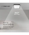 24W LED loftslampe med Samsung chip, kvadratisk - 2500lm, IP44, sort kant, 6500K