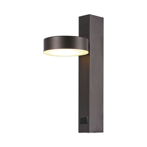 8W Væglampe - LED, USB-funktion, 3000K, akryl, sort