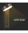 8W Væglampe - LED, USB-funktion, 3000K, akryl, sort