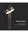 8W Væglampe - LED, USB-funktion, 3000K, akryl, sort