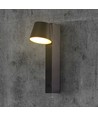 8W LED Væglampe - 3000K, USB funktion, akryl, sort