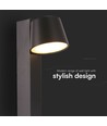 8W LED Væglampe - 3000K, USB funktion, akryl, sort